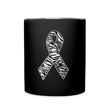 Zebra Print awareness Ribbon - Full Colour Mug - black - Front