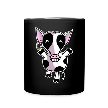 Happy cow - Full Colour Mug - black - Front