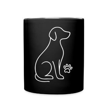 Design minimaliste pour chien – Line Art Paw - Mug uni - noir - Devant