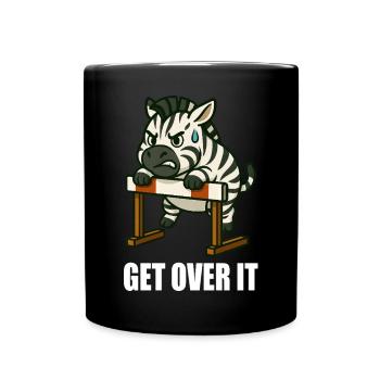 Zebra Hurdle Motivation Dire Surmonter - Mug uni - noir - Devant