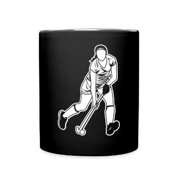 Hockey Mädchen - Tasse einfarbig - Schwarz - Vorne