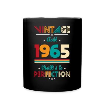 60th Birthday - Vintage - August 1965 - Full Colour Mug - black - Front