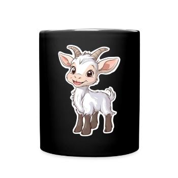 Ziege - Tasse einfarbig - Schwarz - Vorne