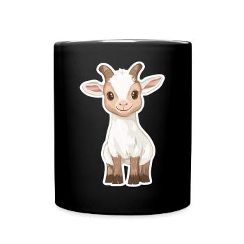 Ziege - Tasse einfarbig - Schwarz - Vorne