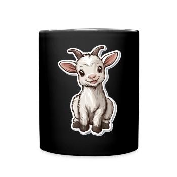Chèvre - Mug uni - noir - Devant