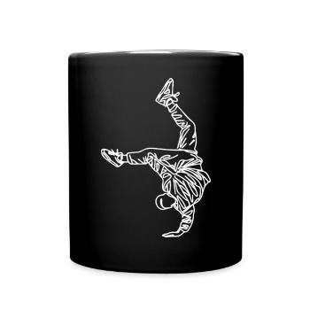 Breakdancer Skizze - Tasse einfarbig - Schwarz - Vorne