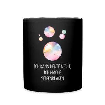 Je ne peux pas aujourd’hui, je fais des bulles de savon - Mug uni - noir - Devant