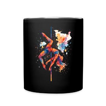 Pole Dance Pole Dancer Watercolor Color Gift - Full Colour Mug - black - Front