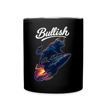 Stock Bull Bull Chart Profit Rocket Gift - Mug uni - noir - Devant