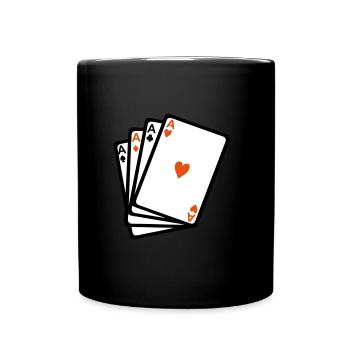 carte jeux poker as carre - Mug uni - noir - Devant