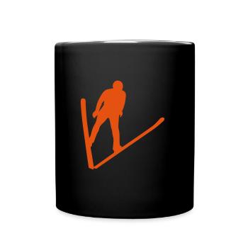 Skisprung kombiniert nordische Silhouette 2 - Tasse einfarbig - Schwarz - Vorne
