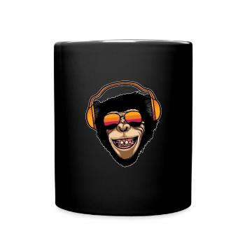 cooler Affe Geschenk - Tasse einfarbig - Schwarz - Vorne