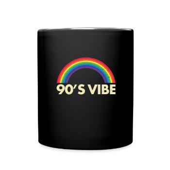 90s Jahre Regenbogen - Tasse einfarbig - Schwarz - Vorne