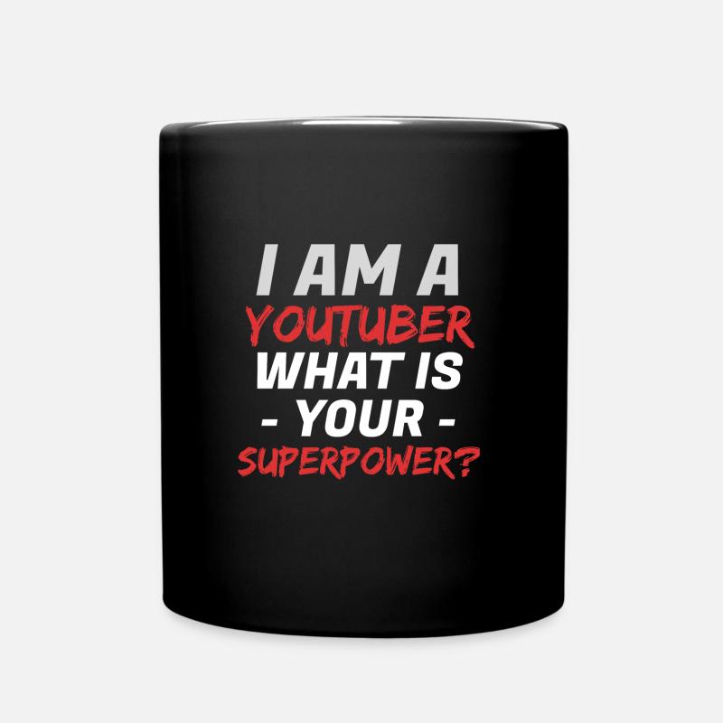 Youtube Youtuber Gift Ideas Hobby - Full Colour Mug - black
