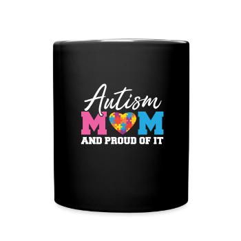 Stolze Autismus Mama Geschenkidee Shirt - Tasse einfarbig - Schwarz - Vorne