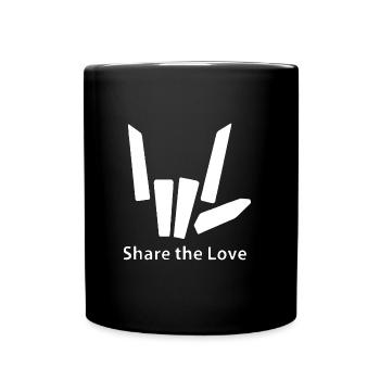 share the love handzeichen cool lustig shape - Tasse einfarbig - Schwarz - Vorne