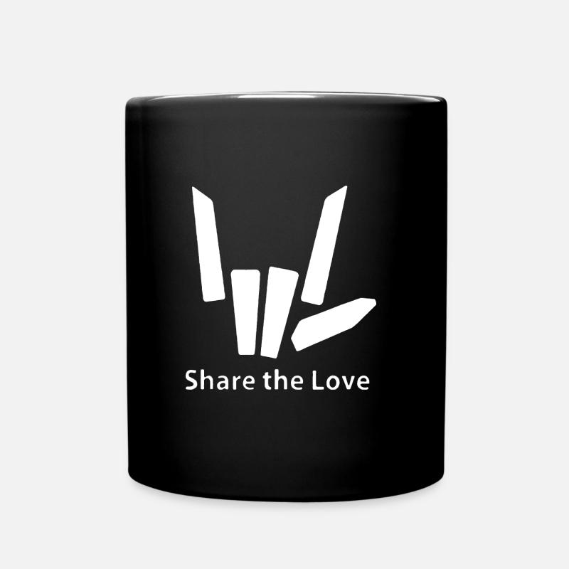 share the love hand sign cool funny shape - Full Colour Mug - black