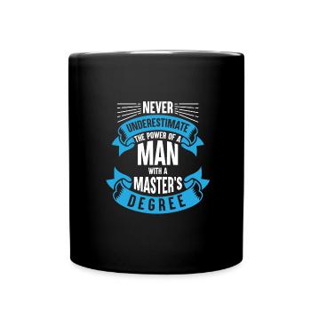 Man master graduation gift shirt - Full Colour Mug - black - Front