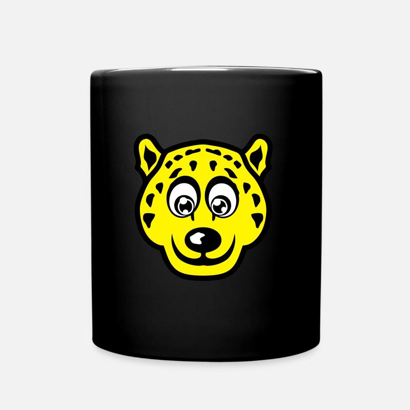leopards animaux rigolo cartoon dessin face 14 - Mug uni - noir