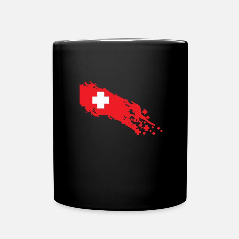 Schweiz - Tasse einfarbig - Schwarz
