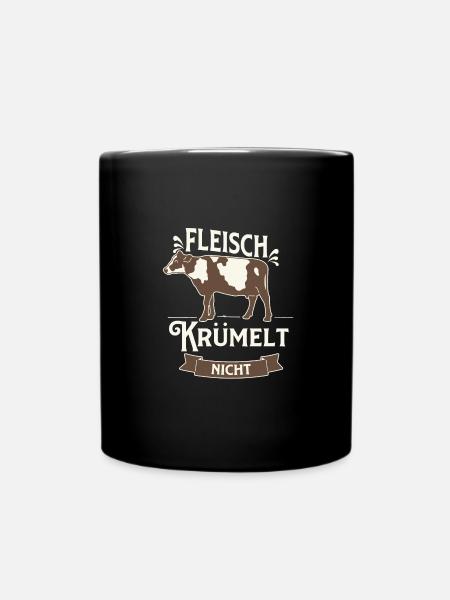 Fleisch krümmelt nicht - Grillen - Funshirt - Tasse einfarbig - Schwarz