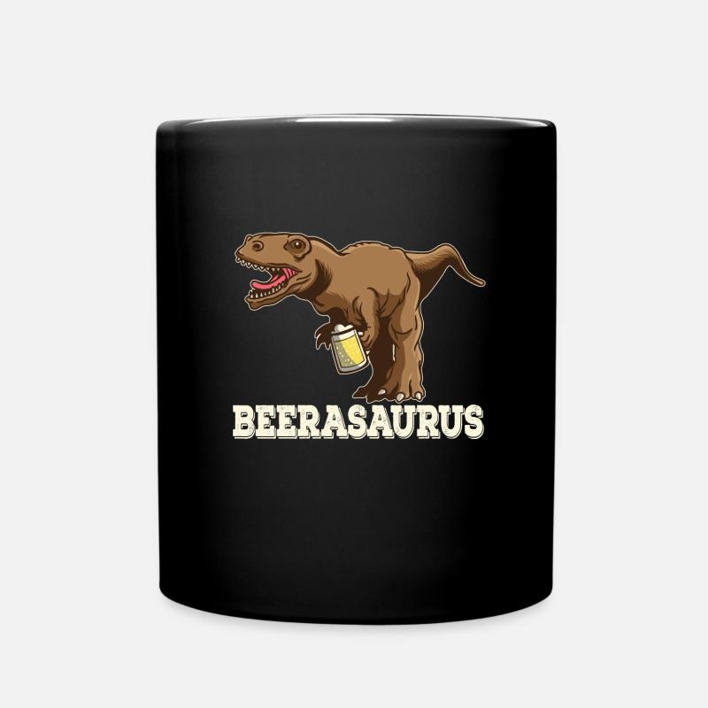 Funny Beerasaurus Gift Shirt - Full Colour Mug - black
