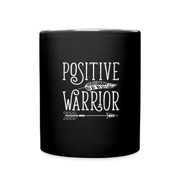 WARRIOR motivational shirt - Full Colour Mug - black - Front