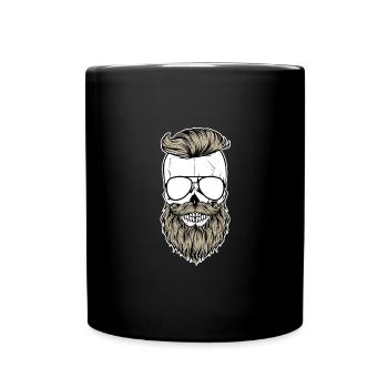 Bart Hipster Shirt - Tasse einfarbig - Schwarz - Vorne