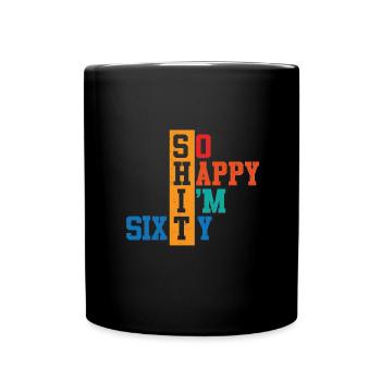 60. Geburtstag - Tasse einfarbig - Schwarz - Vorne