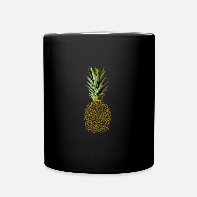 Die Fahrrad-Ananas! - Tasse einfarbig - Schwarz