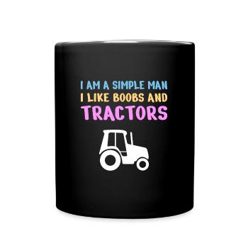 TRACTORS / FARM LIFE / COUNTRY LIFE: Simple man - Full Colour Mug - black - Front