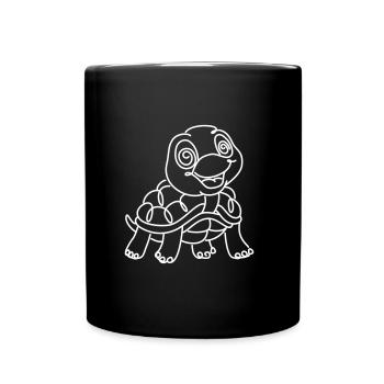 Schildkröte einfarbig - Tasse einfarbig - Schwarz - Vorne