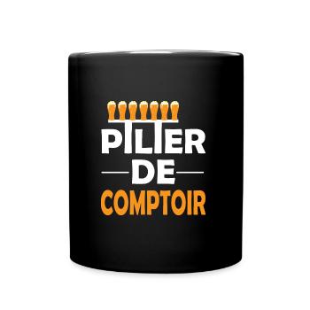 Pilier de comptoir t-shirt bière homme humour - Mug uni - noir - Devant