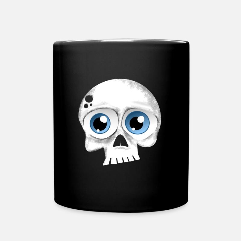 Skull mit Augen - Tasse einfarbig - Schwarz