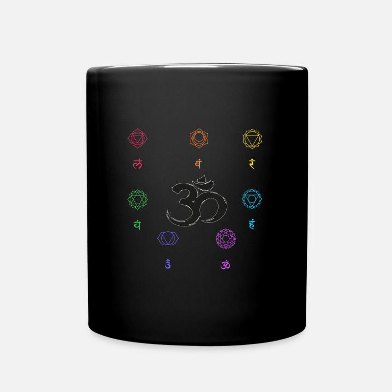 chakra om - Full Colour Mug - black