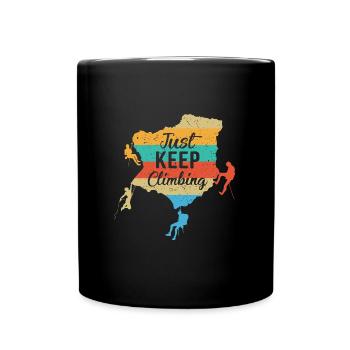 Climbing Mountaineering Climbers Mountain Mountains Hiking - Full Colour Mug - black - Front