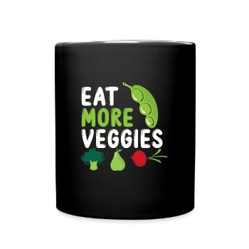 I will be with vegetable farms, vegetarian vegan - Full Colour Mug - black - Front