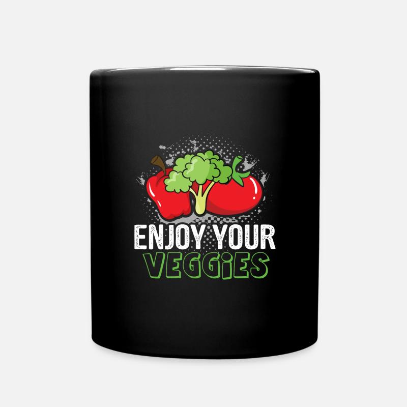 Ich werde mit Gemüse Betrieben, Vegetarier Veganer - Tasse einfarbig - Schwarz