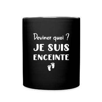 Deviner quoi ? Je suis enceinte t-shirt femme - Mug uni - noir - Devant