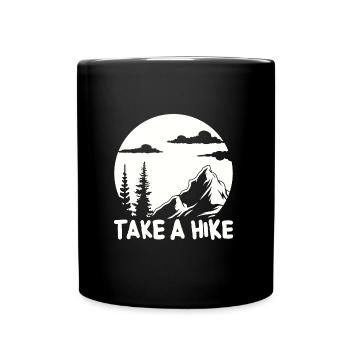 Wandern gehen Bergsteigen Wandertour Wandertag - Tasse einfarbig - Schwarz - Vorne