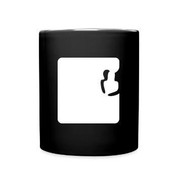 Umarmung-weiß - Tasse einfarbig - Schwarz - Vorne