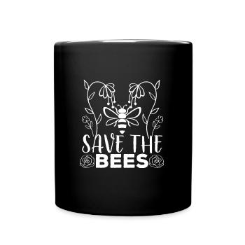 Rettet die Bienen, Save the Bees, Bienenzüchter - Tasse einfarbig - Schwarz - Vorne