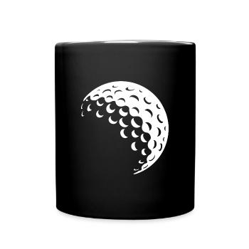 Golfball weiß - Tasse einfarbig - Schwarz - Vorne