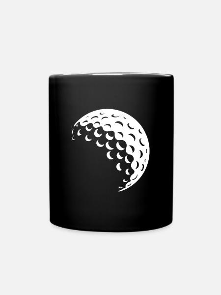 Golf ball white - Full Colour Mug - black