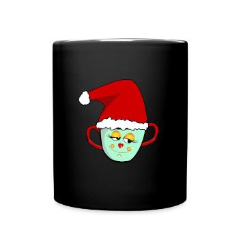Weihnacht Tasse für dein Weihnachtsoutfit - Tasse einfarbig - Schwarz - Vorne