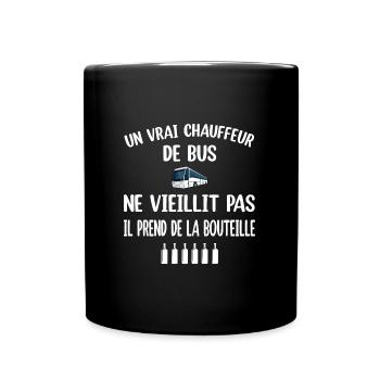 Un vrai chauffeur de bus ne vieillit pas t-shirt - Mug uni - noir - Devant
