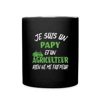 Papy agriculteur humour retraité tracteur cadeau - Mug uni - noir - Devant