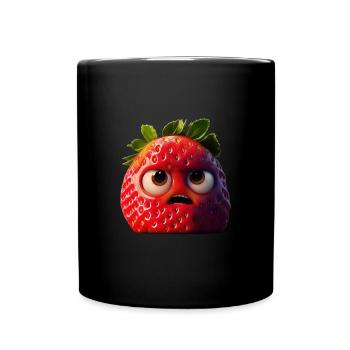 Grumpy Strawberry - Tasse einfarbig - Schwarz - Vorne