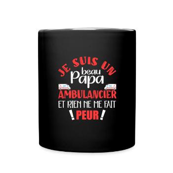 Beau papa ambulancier urgentiste beau père humour - Mug uni - noir - Devant