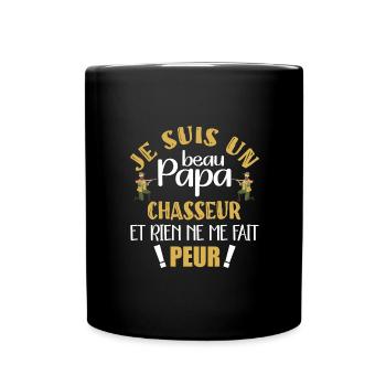 Beau papa chasseur chasse au chevreuil t-shirt - Mug uni - noir - Devant